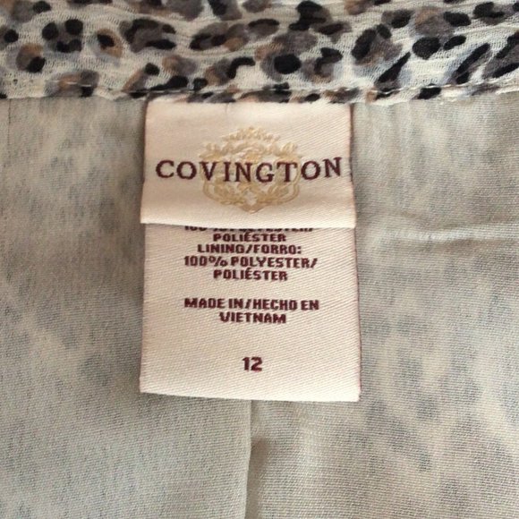 Covington grey & tan leopard print lightweight skirt - Picture 5 of 7